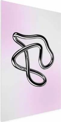 Produktbild von Posterpapier Poster - Silver Intricacies - fluid metallic figure on a gradient background 21x30 cm Muster a-C-10142-ao-a