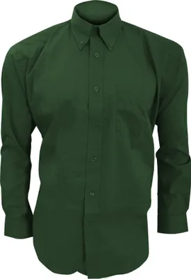 Image de Chemise pour homme Kustom Kit Corporate Oxford, manches longues BC594 (40 cm) (vert bouteille)