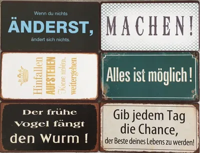 Produktbild von 6 Kühlschrankmagnete Set Motivation Sprüche Magnet im Shabby Style