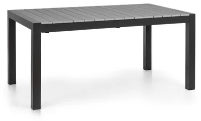 Produktbild von blumfeldt Menorca Expand - Gartentisch, Ausziehtisch, ausziehbar, Aluminium / Kunststoff-Holzimitation, Pulverbeschichtung, justierbare Füße, Tischfläche max.: 213 x 95 cm, dunkel / anthrazit