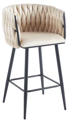 Obrázek produktu pro Designová barová židle ZULIMARA - béžová / černá