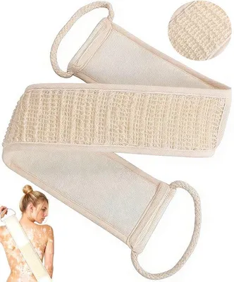 Produktbild von Rückenbürste – Rückenmassagehandtuch aus natürlichem Sisal – Unisex – 68 cm – Körperbürste – Rückenbürste – Peelinghandschuh – Massagebürste