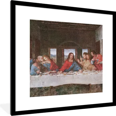 Produktbild von MuchoWow® MuchoWow® Gerahmtes Poster Das letzte Abendmahl - Leonardo da Vinci 40x40 cm - Poster mit zchwarzem Bilderrahmen - Poster - Plakat im Rahmen