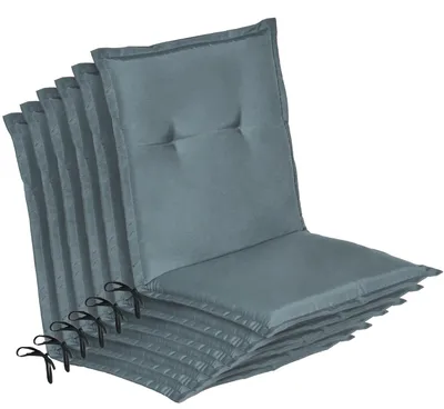 Produktbild von Beautissu 6er Set Niedriglehner Auflage Loft NL, 100x50x6cm, Taubenblau