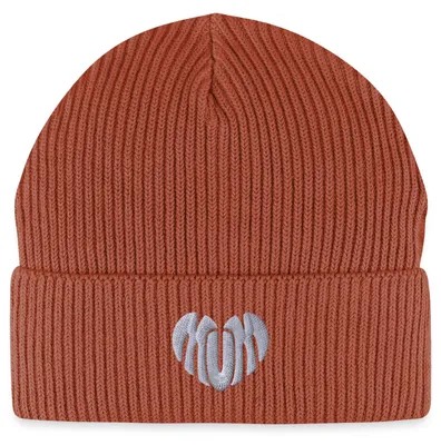 Produktbild von Spreadshirt Stickerei Mum Weißes Herz Fisherman Beanie Bio Mütze, One size, Terrakotta