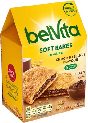 Immagine prodotto di Belvita Biscotti per la colazione ai cereali con ripieno di noci e cioccolato 250 G