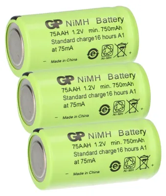 Immagine prodotto di 3 x GP GP75AAH batteria ricaricabile 2/3AA Mignon NiMH 1,2V 750mAh