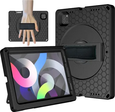 Produktbild von Mobigear Ruggedized iPad Air 5 (2022) Hülle EVA Schaum Backcover + Ständer - Schwarz