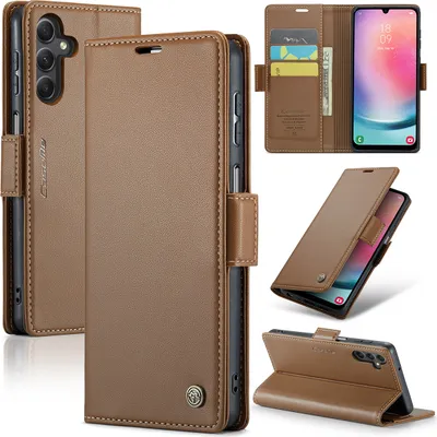 Produktbild von Galaxy A24 4G Hülle, Leder Brieftasche Kartenfach Schutzhülle mit Standfunktion für Samsung Galaxy A24 4G Braun