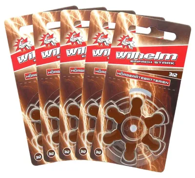Produktbild von 30 x WILHELM Hörgerätebatterien Typ 312 braun Hörgerätbatterie PR41 ZL3  1,4/1,45 V