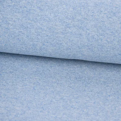 Produktbild von Bündchenstoff Strickschlauch Meterware fein hellblau meliert 35cm