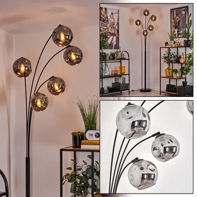 Produktbild von Villamare Stehlampe aus Metall/Glas in Schwarz/Rauchfarben