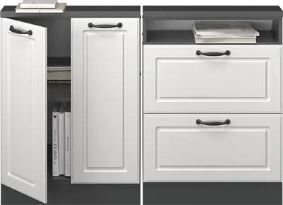 Produktbild von Dachschrägenschrank-Set Vicco Rion Weiß Landhaus 2er Set, Model 55960