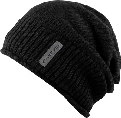 Produktbild von Chillouts unifarbene Longbeanie Etienne aus Baumwolle, schwarz, Gr. Einheitsgröße