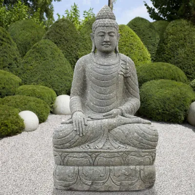 Produktbild von Stonox Buddha Figur Haridwar Erdberührung Naturstein 65x80x152 cm
