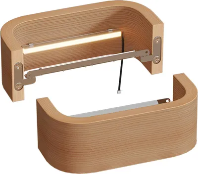 Produktbild von Sauna Led Beleuchtung, Holzkurvenleuchte 237 mm