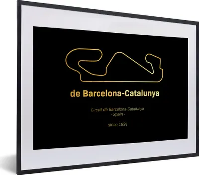 Produktbild von MuchoWow® Gerahmtes Poster F1 - Rennstrecke - Barcelona 40x30 cm - Poster mit Schwarzem Bilderrahmen Wandposter Rahmen Foto Bilder - Bilderrahmen - Poster im Rahmen