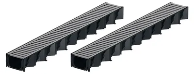 Produktbild von 2x1m ACO Hexaline 2.0 Entwässerungsrinne Stegrost Stahl verzinkt Bodenrinne Terrassenrinne