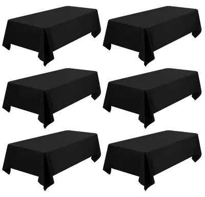 Produktbild von Tischdecken Rechteckig Schwarz 153 x 260 cm 6 Stück Polyester