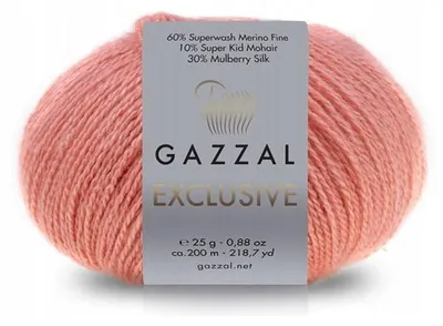 Produktbild von Gazzal Exclusive 9905 Lace-Strickgarn 25 g 200 m Merino Seide Mohair Korallorange