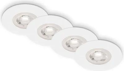 Produktbild von LED Einbauleuchten Badlampen Dimmbar 4er Set 4,9W IP44 Ø9cm Weiß Briloner