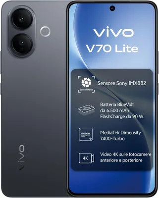 Obrázek produktu pro VIVO V70 Lite 5G, 17,2 cm (6.77"), 6 GB, 256 GB, 50 MP, Android 16.0, Černá