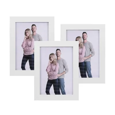 Produktbild von SONGMICS Bilderrahmen Collage im 3er-Set 13 x 18 cm  MDF mit Glasscheibe Rahmenbreite 2cm Fotorahmen Weiß RPF33WT