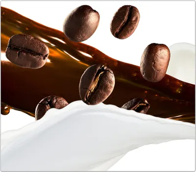 Produktbild von Spritzschutz Herdabdeckplatte Schneidebrett aus Glas Kaffeebohnen auf Splash 1-Teilig (60x52cm)