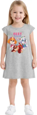 Produktbild von Paw Patrol Kleid für Mädchen Skye, Everest & Zuma - Best friends Kleidchen mit kurzen Ärmeln Grau 122-128