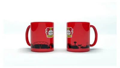 Produktbild von Bayer 04 Leverkusen Tasse Becher Kaffeetasse ** Skyline schwarz **