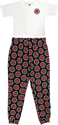 Produktbild von Red Hot Chilli Peppers - "Classic" Schlafanzug für Damen RO9834 (L) (Schwarz/Weiß/Rot)