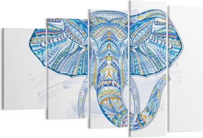 Produktbild von Bild auf Leinwand - Leinwandbild - Elefant Muster Tierwelt Afrika - 150x100cm - Wand Bild - Wanddeko - Leinwanddruck - Bilder - Kunstdruck - Leinwand bilder - Wandkunst - EG150x100-3089