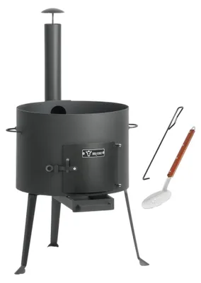 Obrázok produktu pre BBQ-Toro Kazaňská rúra Ø 44 cm, kotlík na guláš so skimmerom, pohrabáč, vonkajšia rúra s rúrou