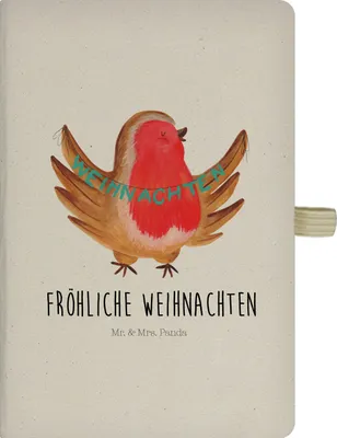 Produktbild von Mr. & Mrs. Panda Journal Rotkehlchen Weihnachten - Transparent - Geschenk, Heiligabend, Skizzenbuch, Weihnachtsgruß, Notizbuch A5, Winter, Vogel, Tagebuch, Frohe