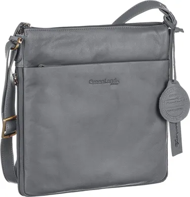 Produktbild von GreenLand Nature Leder Umhängetasche Crossbody Bag Aqua grau