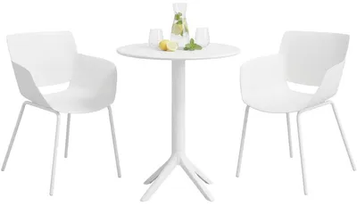 Produktbild von Gartenmöbel-Set Siora mit 2 weißen Stühlen