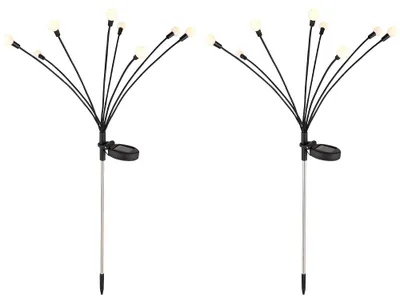 Produktbild von 2er Set LED Solarleuchte, Edelstahl schwarz, H 70 cm