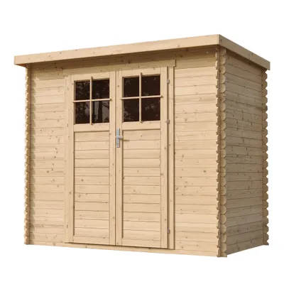 Produktbild von Gartenschuppen Holz MIT IMPRÄGNIERTEM BODEN, abschließbare Tür - B142xL239xH200 cm 2,63 m2 -Timbela M310F+M310G
