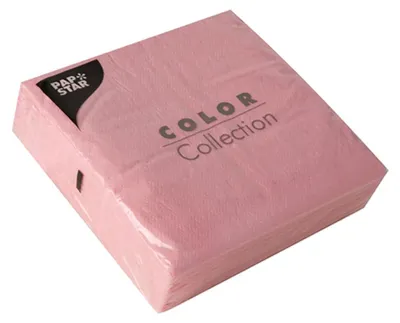 Image de 100 serviettes Papstar, 1 pli 1/4 33 cm x 33 cm rose 88122