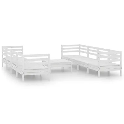 Produktbild von vidaXL 9-tlg. Garten-Lounge-Set Weiß Massivholz Kiefer