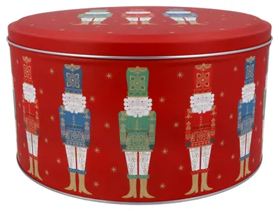Kuchenblechdose Nussknacker 23x23x12 cm, rot