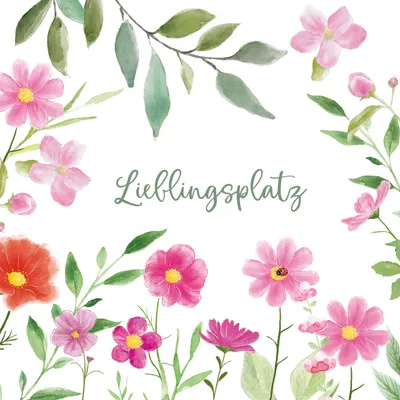 Produktbild von 20 Servietten Lieblingsplatz - Lieblingsplatz in Blumen 33x33cm