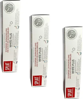 Produktbild von 3x White Plus Zahnpasta 100 ml – unschädliches Bleichen, Zahnschmelzschutz, Karies-Schutz, für empfindliche Zähne