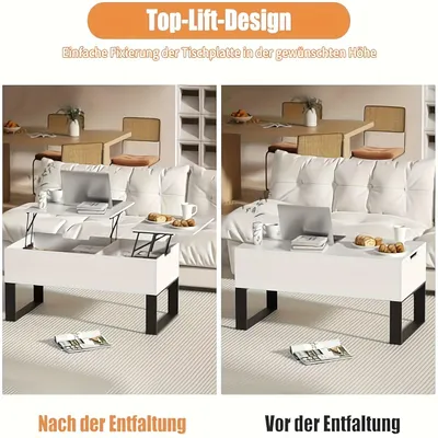 Produktbild von Couchtisch - Wohnzimmertisch - Beistelltisch - Couchtisch - Verstellbar und zusammenklappbar