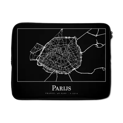 Produktbild von MuchoWow® Laptop Hülle 15 Zoll Paris - Karte - Stadtplan Laptoptasche - Laptoptasche - Sleeve - Rundum-Schutz