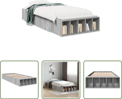 Produktbild von The Living Store Bettgestell Grau Sonoma 90x200 cm Holzwerkstoff