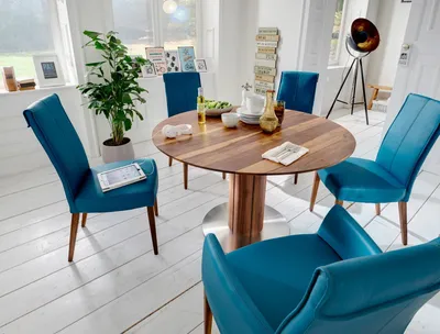 Produktbild von Tisch Bali Ø 90 cm Rund Nussbaum Esstisch Massivholztisch Holztisch