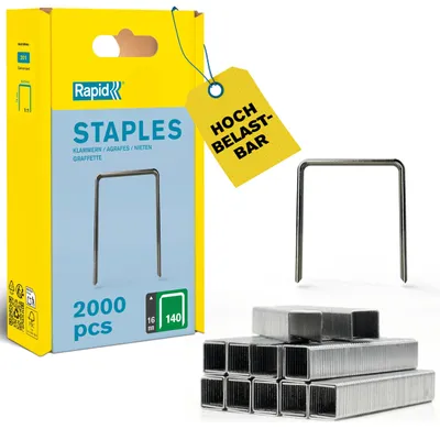 Produktbild von Rapid 5000091, Klammerpack, 1,6 cm, 2000 Heftklammern, Metallisch, Teppich, R214, PS111