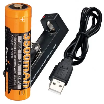 Produktbild von 18650 Li-Ion Akku und 1-Schacht USB-Schnellladegerät mit bis zu 1Ah Ladestrom