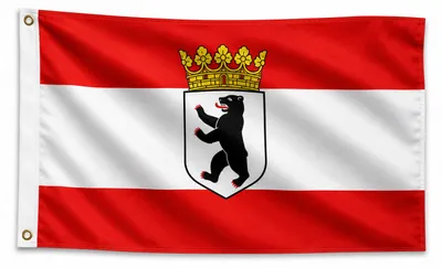 Produktbild von XXL Flagge Berlin mit Krone 250 x 150 cm Hissfahne Bundesland Sturmflagge 3 Messingösen